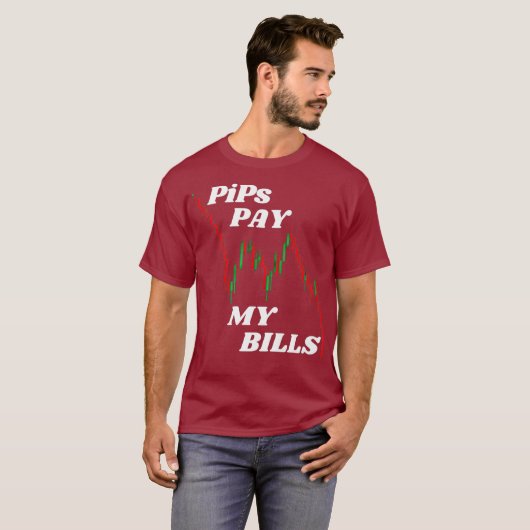 PiPs betaalt Mijn Bills - Forex Crypto Stock Tradi T-shirt (Voorkant volledig)