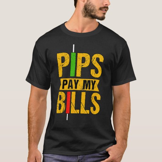 Pips betalen Mijn Bills Blockchain Crypto Trader 1 T-shirt (Voorkant)