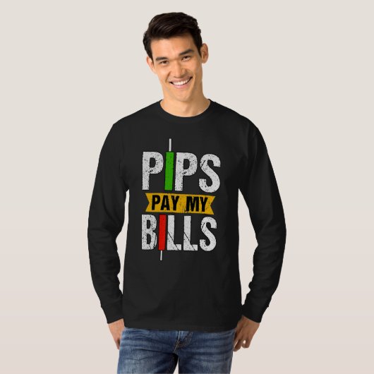 Pips Betalen Mijn Bills Blockchain Crypto Trader T-shirt (Voorkant volledig)