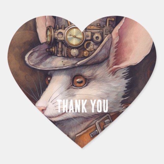 Pipsqueakum steampunk hart sticker (Voorkant)