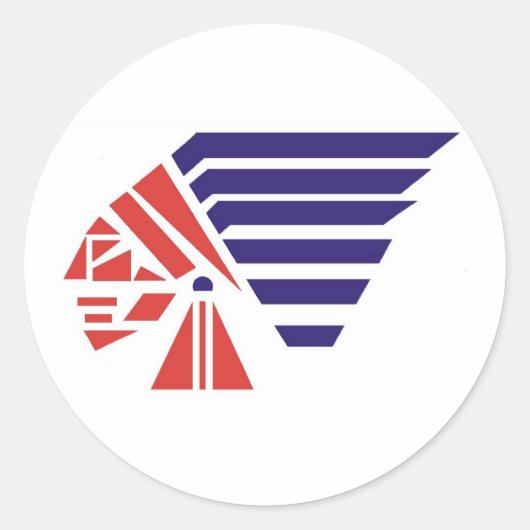 Piqua Jeugd Football Indianen Geest Draag Ronde Sticker (Voorkant)