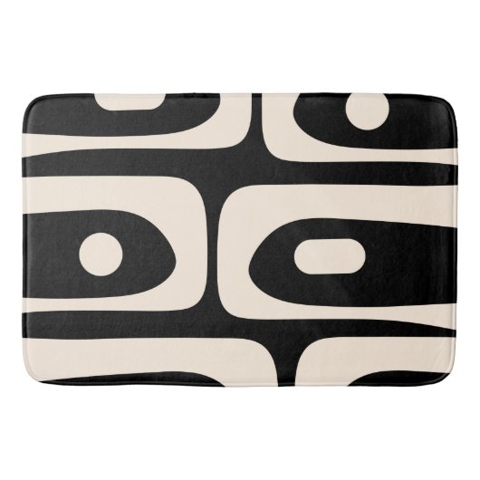 Piquet Mid Century Modern Abstract Pattern Black Badmat (Voorkant)