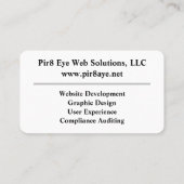 Pir8 Stijlvolle standaard, 3,5 x 2,0-inch Visiteka Visitekaartje (Achterkant)