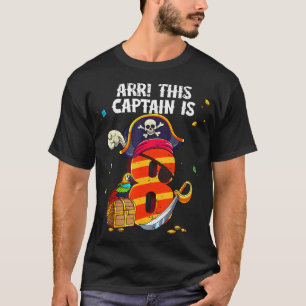 Piraat 8e verjaardag t-shirt