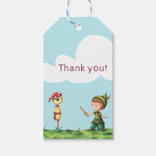 Piraat avontuur dank je tags cadeaulabel (Voorkant)