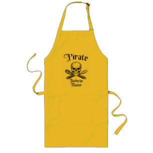 Piraat Barbecue Meester Schedelontwerp Lang Schort