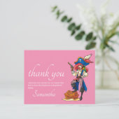Piraat Bedankt Roze Briefkaart (Staand voorkant)