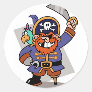 piraat bedreigen ronde sticker