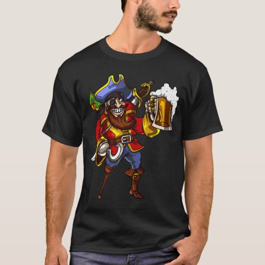 Piraat Bier Feest T-shirt (Voorkant)