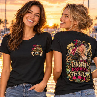 Piraat bij zonsondergang, Tequila bij uitstek Zeil T-shirt