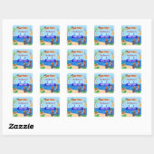 Piraat Cakeschat Verjaardagsfeestje Vierkante Sticker (Vel)