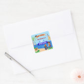 Piraat Cakeschat Verjaardagsfeestje Vierkante Sticker (Envelop)