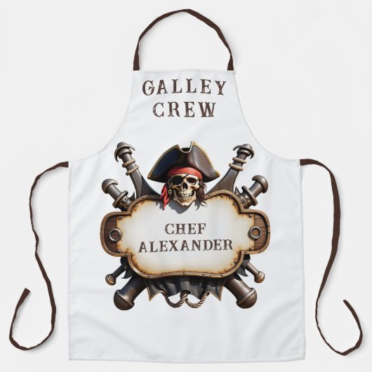Piraat Chef Personaliseerbaar Schort (Voorkant)