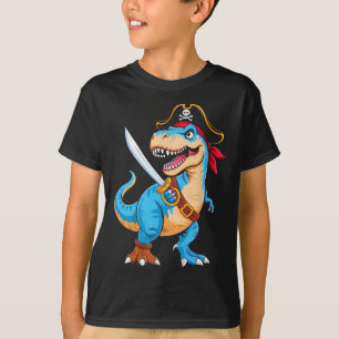 Piraat Dinosaur T Rex Jongens Kinderen Grappig Hal T-shirt