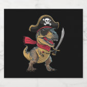 Piraat Dinosaurus T-Rex Grappig Halloween Kostuum Bier Etiket (Enkel label)