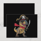Piraat Dinosaurus T-Rex Grappig Halloween Kostuum Briefkaart (Voorkant / Achterkant)