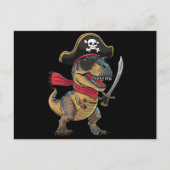 Piraat Dinosaurus T-Rex Grappig Halloween Kostuum Briefkaart (Voorkant)