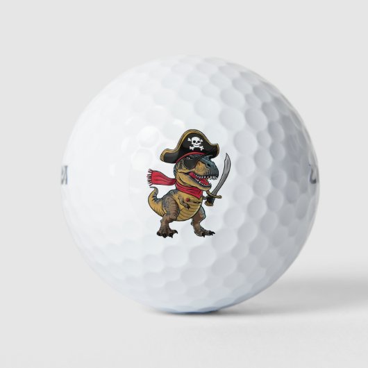 Piraat Dinosaurus T-Rex Grappig Halloween Kostuum Golfballen (Voorkant)