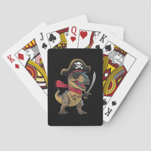 Piraat Dinosaurus T-Rex Grappig Halloween Kostuum Pokerkaarten