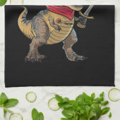 Piraat Dinosaurus T-Rex Grappig Halloween Kostuum Theedoek (Gevouwen)