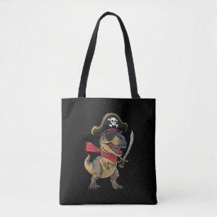 Piraat Dinosaurus T-Rex Grappige Halloween Kostuum Tote Bag