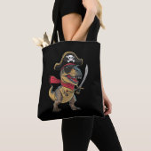 Piraat Dinosaurus T-Rex Grappige Halloween Kostuum Tote Bag (Dichtbij)