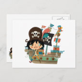 Piraat en het Schip van de Piraat Briefkaart (Voorkant / Achterkant)