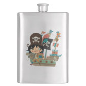 Piraat en het Schip van de Piraat Heupfles (Voorkant)