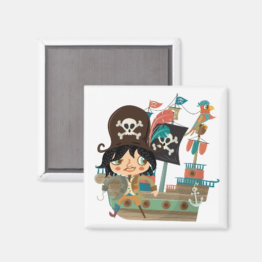 Piraat en het Schip van de Piraat Magneet (Voorkant / Achterkant)