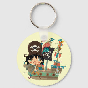 Piraat en het Schip van de Piraat Sleutelhanger