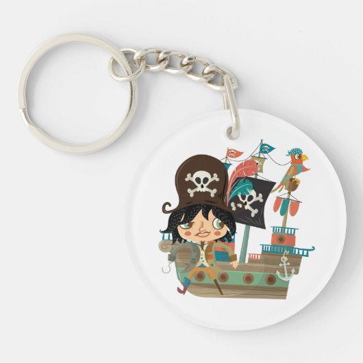 Piraat en het Schip van de Piraat Sleutelhanger (Voorkant)