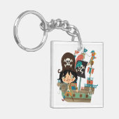 Piraat en het Schip van de Piraat Sleutelhanger (Voorkant Links)