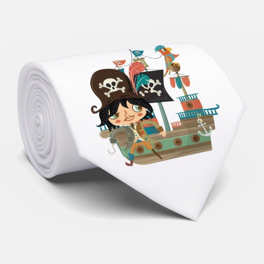 Piraat en het Schip van de Piraat Stropdas (Opgerold)