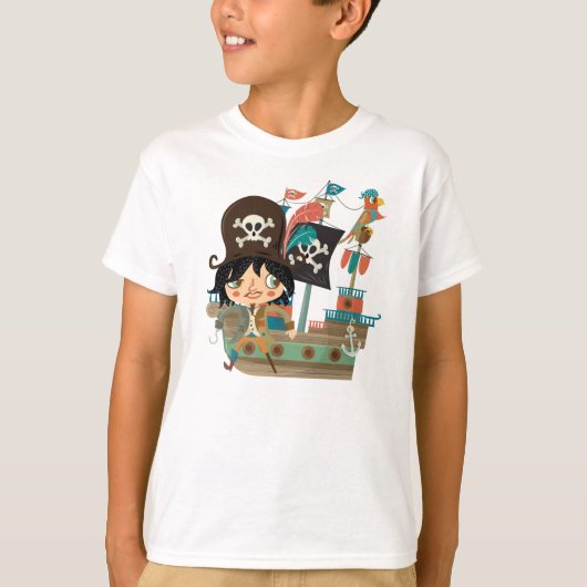 Piraat en het Schip van de Piraat T-shirt (Voorkant)