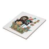 Piraat en het Schip van de Piraat Tegeltje (Zijkant)