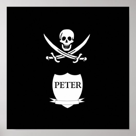 Piraat en monogram poster (Voorkant)