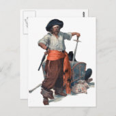 Piraat en schatten briefkaart (Voorkant / Achterkant)