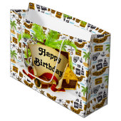 Piraat Gefeliciteerd Groot Cadeauzakje (Voorkant Gekanteld)