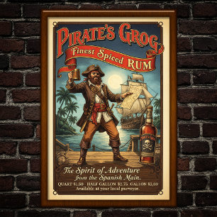 piraat gekruide rum Adverteren Poster