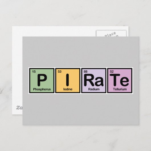 Piraat gemaakt van elementen briefkaart (Voorkant / Achterkant)