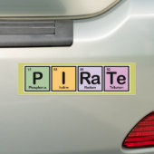 Piraat gemaakt van elementen bumpersticker (Op auto)