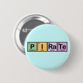 Piraat gemaakt van elementen ronde button 5,7 cm (Voorkant /achterkant)