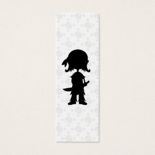 Piraat in Silhouette Bladwijzer Mini Visitekaartjes
