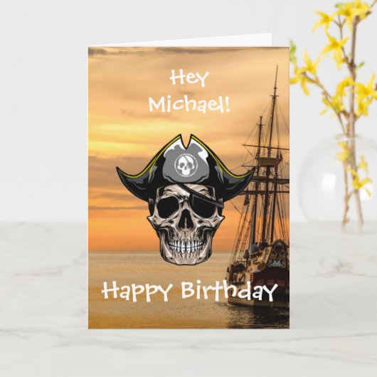 Piraat Jolly Roger Kapitein Kaart (Gele Bloem)