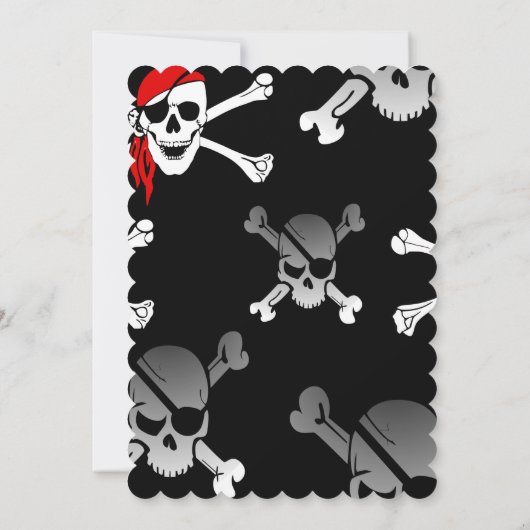 Piraat Jolly Roger Uitnodiging (Achterkant)