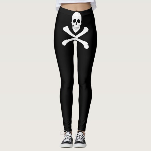 Piraat (Jolly Roger) Vlag Leggings (Voorkant)