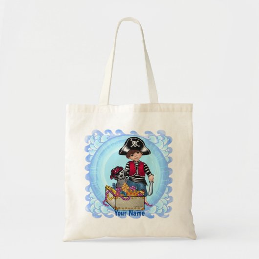 Piraat jongen boodschappentas tote bag (Voorkant)