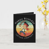 Piraat Jongen Feestkaart Kaart (Gele Bloem)