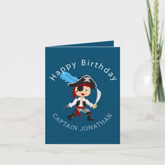 Piraat Jongen Feestkaart Kaart (Voorkant)