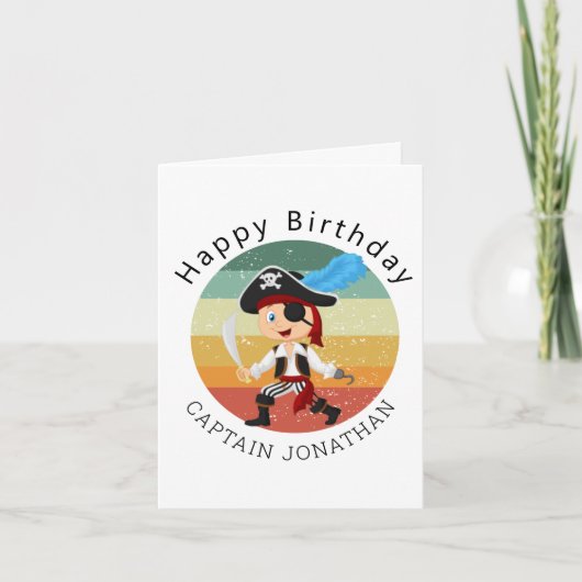 Piraat Jongen Feestkaart Kaart (Voorkant)